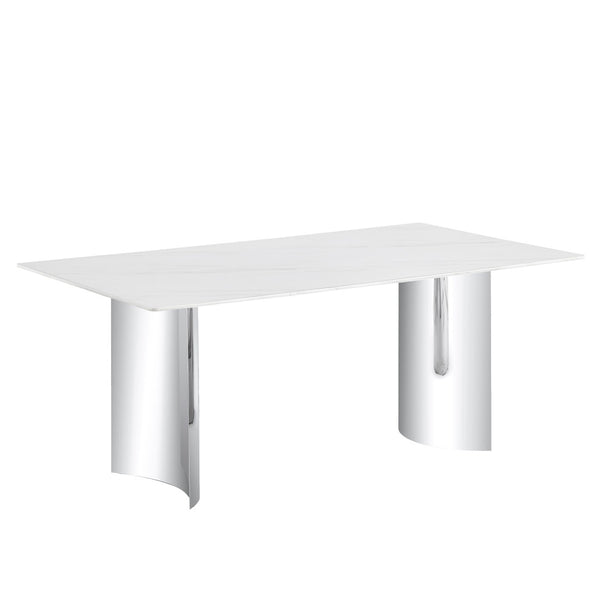 English Elm Only Polished Stainless Steel Curved Table Leg Sturdy Modern Furniture Support W1151119534