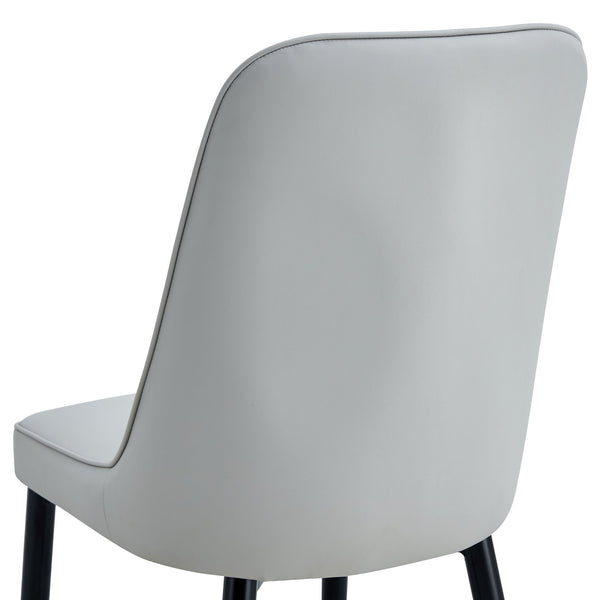 English Elm Modern PU Faux Leather Dining Chair Set – Sleek High-Back Upholstered Side Chairs for Kitchen, Office, Patio, Vanity (4) Light Gray W1151P147209