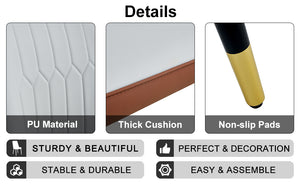 English Elm A modern dining chair with dual-tone PU upholstery, padded comfort seat and sturdy black metal legs Brown+Light Gray W1151138283