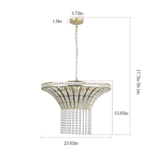 English Elm (Same As W1340120181/L5021) 8-Light Crystal Waterfall Chandelier - Modern Elegance For Stunning Interiors W1340P189414