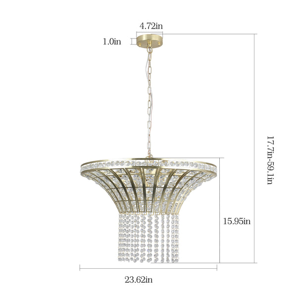 English Elm (Same As W1340120181/L5021) 8-Light Crystal Waterfall Chandelier - Modern Elegance For Stunning Interiors W1340P189414