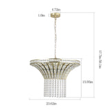 English Elm (Same As W1340P189414/L005016-D600-P8G) 8-Light 23.6" Wide Crystal Waterfall Chandelier