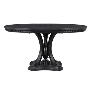 English Elm Trexm Retro Farmhouse Extendable Round Dining Set Oak Veneer Table with 4 Chairs ST000147AAB