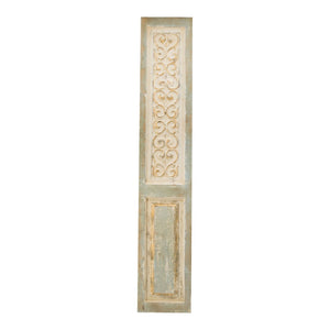 English Elm 14" Tall Carved Fir Wood Wall Panel Scroll Relief Weathered Coastal Farmhouse Decor W2078130313