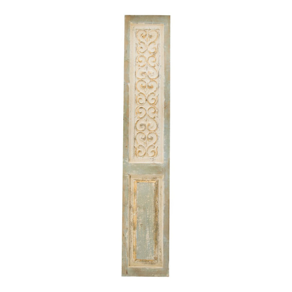 English Elm 14" Tall Carved Fir Wood Wall Panel Scroll Relief Weathered Coastal Farmhouse Decor W2078130313