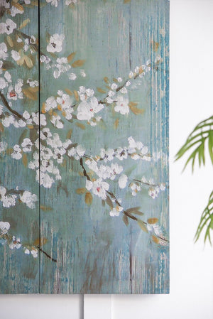 English Elm 18.5" Cherry Blossom Four Panel Canvas Wall Art Set for Living Room or Bedroom W2078130318