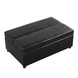 English Elm Twin Size Folding Ottoman Sleeper Bed With Mattress Convertible Guest Bed Black