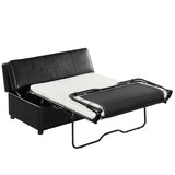 English Elm Twin Size Folding Ottoman Sleeper Bed With Mattress Convertible Guest Bed Black