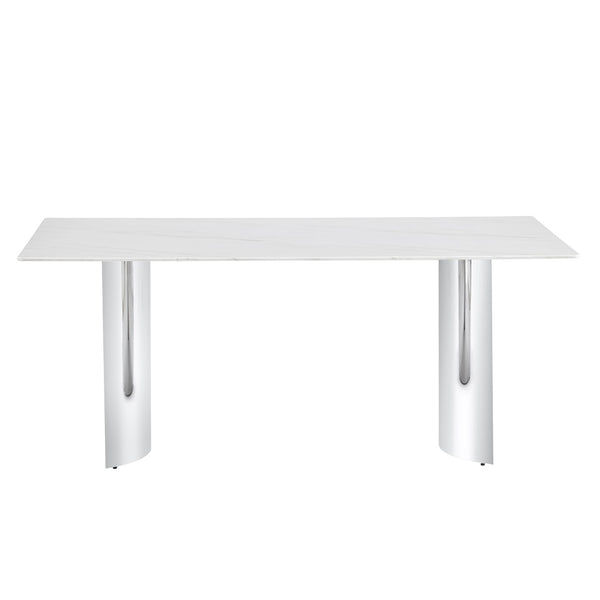 English Elm Only Polished Stainless Steel Curved Table Leg Sturdy Modern Furniture Support W1151119534