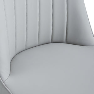 English Elm Modern PU Faux Leather Dining Chair Set – Sleek High-Back Upholstered Side Chairs for Kitchen, Office, Patio, Vanity (4) Light Gray W1151P147209