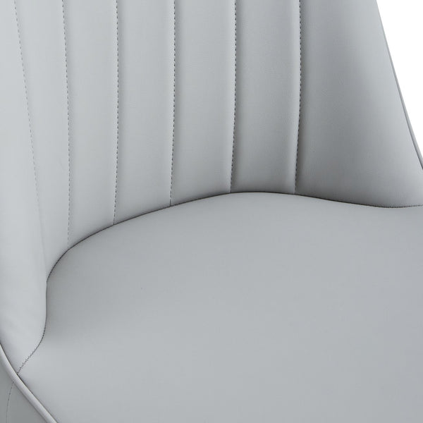 English Elm Modern PU Faux Leather Dining Chair Set – Sleek High-Back Upholstered Side Chairs for Kitchen, Office, Patio, Vanity (4) Light Gray W1151P147209