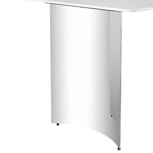 English Elm Only Polished Stainless Steel Curved Table Leg Sturdy Modern Furniture Support W1151119536