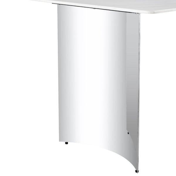 English Elm Only Polished Stainless Steel Curved Table Leg Sturdy Modern Furniture Support W1151119536