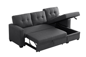 English Elm Upholstered Sleeper Sectional with Storage Chaise for Living Room or Studio B102P247101
