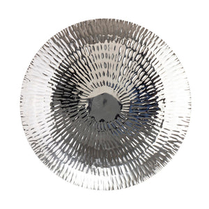 English Elm Silver Stainless Steel Textured Disc Wall Art Set of 3 for Modern Home Decor W2078130315