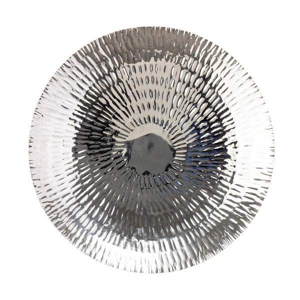 English Elm Silver Stainless Steel Textured Disc Wall Art Set of 3 for Modern Home Decor W2078130315