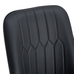 English Elm Modern Dining Chairs Set Of 8 - Elegant Black Pu Leather With Gold Accents, Perfect For Any Space W1151S03044