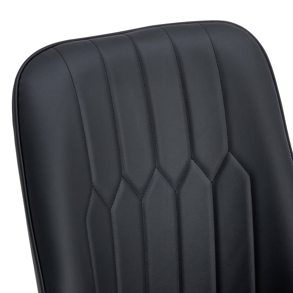 English Elm Modern Dining Chairs Set Of 6 - Plush Black Pu Leather With Stylish Gold Accents & Metal Legs W1151S03048