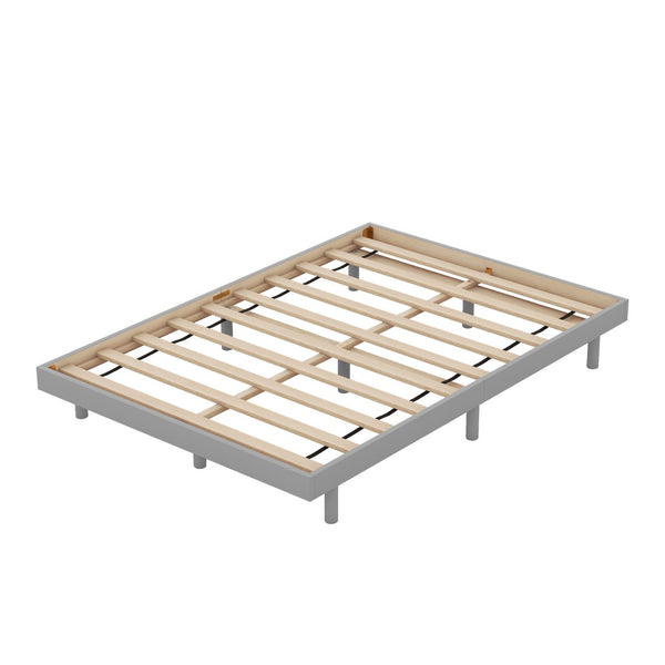 English Elm Modern Floating Twin Platform Bed Rubberwood Legs Low Profile Minimalist Frame W697123292