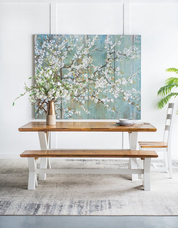 English Elm 18.5" Cherry Blossom Four Panel Canvas Wall Art Set for Living Room or Bedroom W2078130318