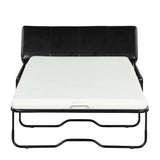 English Elm Twin Size Folding Ottoman Sleeper Bed With Mattress Convertible Guest Bed Black