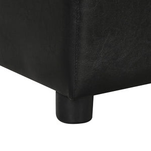 English Elm Twin Folding Ottoman Guest Sleeper Pu Leather Convertible Bed for Studio Apartments Black Pu WF307724AAB