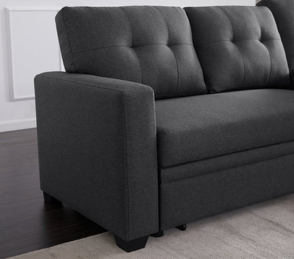 English Elm Upholstered Sleeper Sectional with Storage Chaise for Living Room or Studio B102P247101