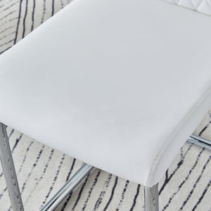 English Elm Modern Padded Dining Chair with Faux Leather Upholstery and Metal Legs — Comfortable, Easy Assembly, Floor-Protecting Feet, Set of 4 White W115168230