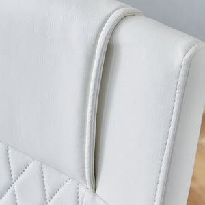 English Elm Modern Dining Chairs Set of 6 Faux Leather Upholstered Seats with High-Density Foam & Metal Legs, Sleek Comfort White W115181771