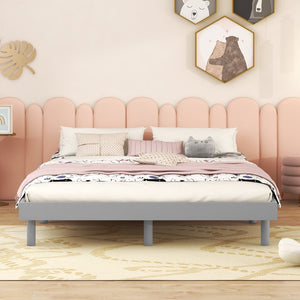 English Elm Modern Floating Twin Platform Bed Rubberwood Legs Low Profile Minimalist Frame W697123292