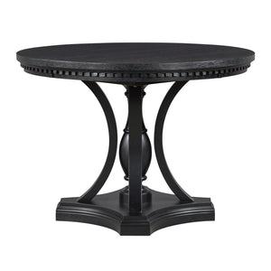 English Elm Trexm Retro Farmhouse Extendable Round Dining Set Oak Veneer Table with 4 Chairs ST000147AAB