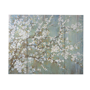 English Elm 18.5" Cherry Blossom Four Panel Canvas Wall Art Set for Living Room or Bedroom W2078130318