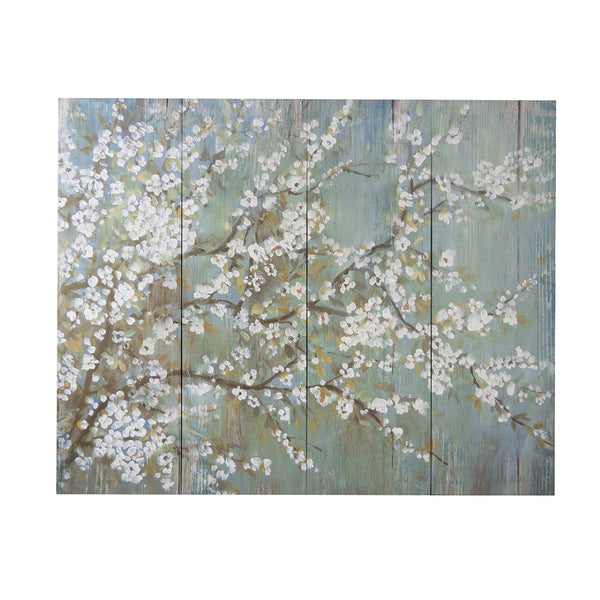English Elm 18.5" Cherry Blossom Four Panel Canvas Wall Art Set for Living Room or Bedroom W2078130318