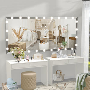 English Elm Hollywood Oversized 72x32 LED Full Length Mirror with Touch Control, 3 Color & Brightness Modes, Silver W708P379305