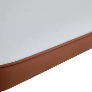 English Elm A modern dining chair with dual-tone PU upholstery, padded comfort seat and sturdy black metal legs Brown+Light Gray W1151138283