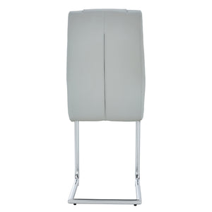 English Elm Equipped modern faux leather dining chairs with metal legs, high-density foam comfort for versatile rooms Light Gray W1151102507