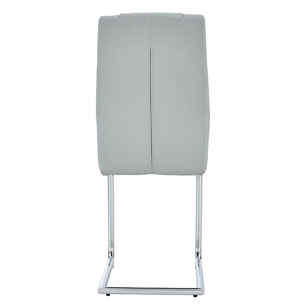 English Elm Equipped modern faux leather dining chairs with metal legs, high-density foam comfort for versatile rooms Light Gray W1151102507