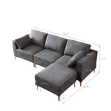 Christopher Knight Home® - Noble House - Adf Living Room Furniture Modern Leisure L Shape Couch Dark Grey Fabric