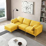 Christopher Knight Home® - Noble House - Adf Living Room Furniture Modern Leisure L Shape Couch Yellow Fabric