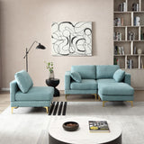 Christopher Knight Home® - Noble House - Adf Living Room Furniture Modern Leisure L Shape Couch Turquoise Fabric