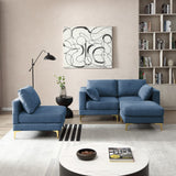 Christopher Knight Home® - Noble House - Adf Living Room Furniture Modern Leisure L Shape Couch Blue Fabric