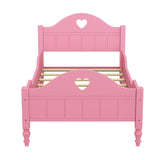 Hearth and Haven Girl'S Love Princess Bed Macaron Twin Size Toddler Bed with Side Safety Rails and Headboard and Footboard  WF310555AAH