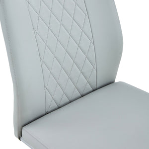 English Elm Equipped modern faux leather dining chairs with metal legs, high-density foam comfort for versatile rooms Light Gray W1151102507