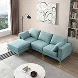 Christopher Knight Home® - Noble House - Adf Living Room Furniture Modern Leisure L Shape Couch Turquoise Fabric