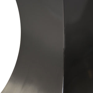 English Elm 70.87" Modern Crescent-Shaped Dining Table With White Stone Top & Black Stainless Steel Legs, Seats 6-8 W1535S00267
