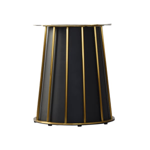 English Elm 53.15"Modern Round Dining Table With Sintered Stone Top & Iron Base - Seats 6 With Rotating Turntable W1535S00334