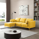 Christopher Knight Home® - Noble House - Adf Living Room Furniture Modern Leisure L Shape Couch Yellow Fabric