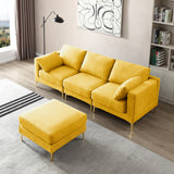 Christopher Knight Home® - Noble House - Adf Living Room Furniture Modern Leisure L Shape Couch Yellow Fabric