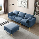 Christopher Knight Home® - Noble House - Adf Living Room Furniture Modern Leisure L Shape Couch Blue Fabric