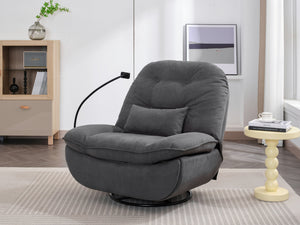 English Elm Power Recliner 270° Swivel Glider with Bluetooth Speakers, USB Charging, Phone Holder, Cup Storage Grey W1752128133